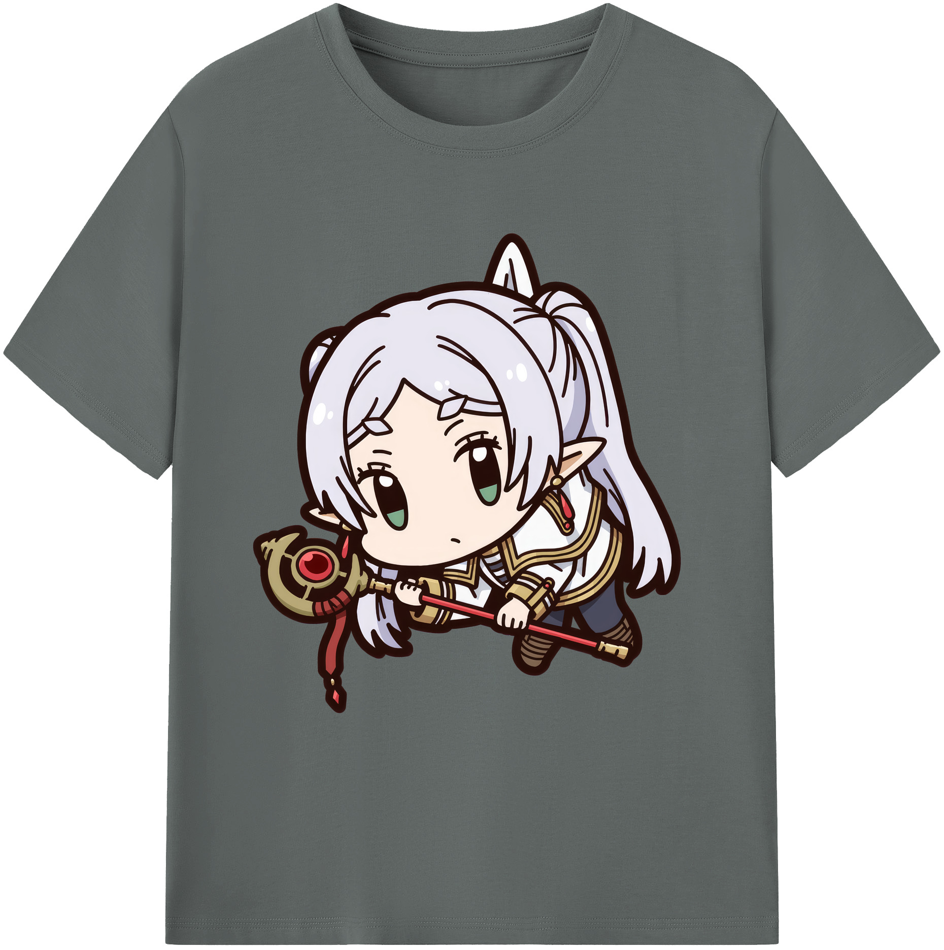 （画像用） 葬送のフリーレン Frieren 綿100％ メンズ半袖Tシャツ｜肌触りやわらか＆通気性